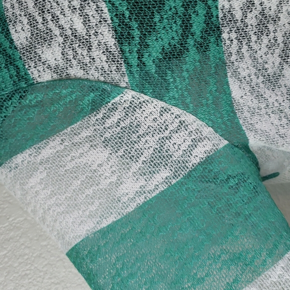 Tees2urdoors | Women's Stripe Open Front Open Weave Cardigan Sz 4X - Picture 3 of 8